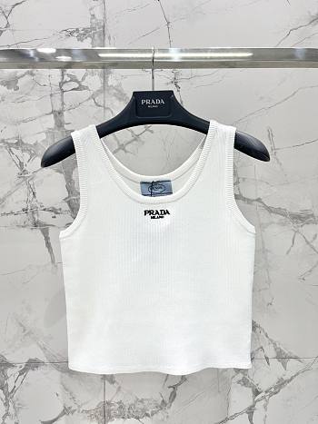 Okify Prada White Knitted Tank Top SML 