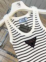 Okify Prada Black And White Stripes Wool Tank Top SML - 4