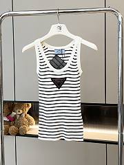 Okify Prada Black And White Stripes Wool Tank Top SML - 1