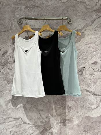 Okify Prada Tank Top With Silver Logo SML 