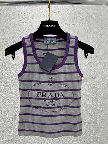 Okify Prada Purple Stripe Tank Top