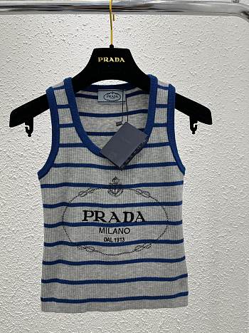 Okify Prada Blue Stripe Tank Top