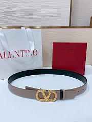 Okify Valentino Gold Buckle Belt 3cm 21373 - 4