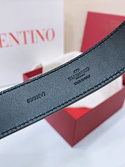 Okify Valentino Gold Buckle Black Belt 3cm 21374 - 3