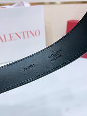 Okify Valentino Gold Buckle Black Belt 3cm 21374 - 4