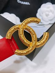 Okify CC Gold Buckle Red Belt 3cm  - 2