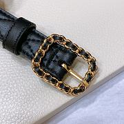 Okify CC Gold Retangle Buckle Black Belt 2cm 21383 - 5