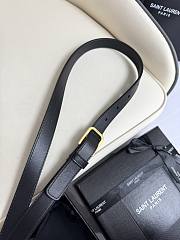 Okify YSL Gold Retangle Buckle Black Plain Belt 2cm 21388 - 2