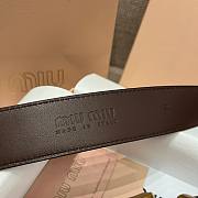 Okify MiuMiu Gold Buckle Dark Brown Suede Belt 3.5cm 21390 - 3