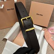 Okify MiuMiu Gold Buckle Dark Brown Belt 3.5cm 21392 - 1