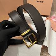 Okify MiuMiu Gold Buckle Dark Brown Belt 3.5cm 21392 - 5