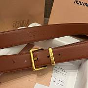 Okify MiuMiu Gold Buckle Brown Belt 3.5cm 21393 - 4