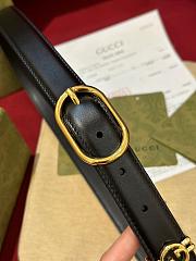 Okify Gucci Gold Buckle Black Belt 2.5cm 21397 - 4