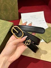 Okify Gucci Gold Buckle Black Belt 2.5cm 21397 - 3