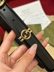 Okify Gucci Gold Buckle Black Belt 2.5cm 21397 - 2