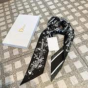 Okify Dior Black Small Scarf 6x105cm 21406 - 1