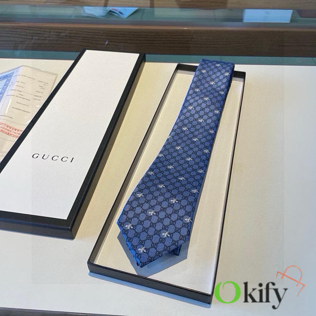 Okify Gucci Blue Silk Tie 21438 - 1