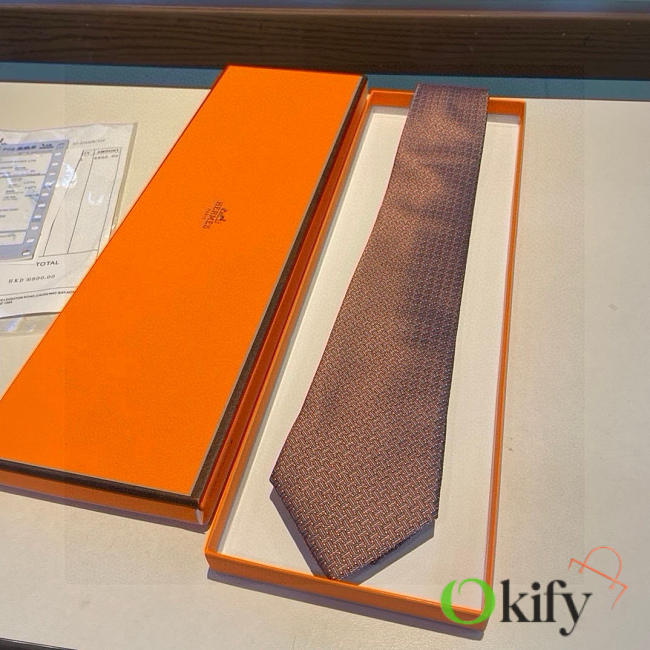 Okify Hermes Twill Silk Tie 21449 - 1