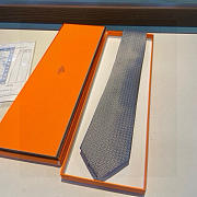 Okify Hermes Twill Silk Tie In Grey 21451 - 1