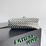 Okify Bottega Veneta Small Lauren 1980 Metallic Clutch In Silver 27x15x8cm - 4