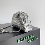 Okify Bottega Veneta Small Lauren 1980 Metallic Clutch In Silver 27x15x8cm - 3