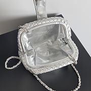 Okify Bottega Veneta Small Lauren 1980 Metallic Clutch In Silver 27x15x8cm - 2