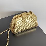 Okify Bottega Veneta Small Lauren 1980 Metallic Clutch In Gold 27x15x8cm - 5