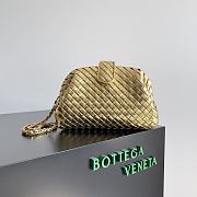 Okify Bottega Veneta Small Lauren 1980 Metallic Clutch In Gold 27x15x8cm - 1