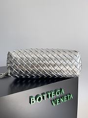 Okify Bottega Veneta Medium Lauren 1980 Metallic Clutch In Silver 31.5x16.5x11cm - 5