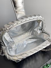 Okify Bottega Veneta Medium Lauren 1980 Metallic Clutch In Silver 31.5x16.5x11cm - 2