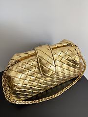 Okify Bottega Veneta Medium Lauren 1980 Metallic Clutch In Gold 31.5x16.5x11cm - 5