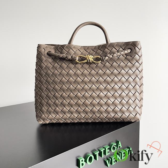 Okify Bottega Veneta Andiamo Bag In Pinecone Brown 32x24x12cm  - 1