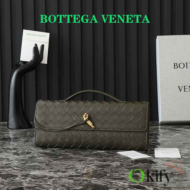 Okify Bottega Veneta Andiamo Clutch Bag In Kaki 31x13x3cm - 1