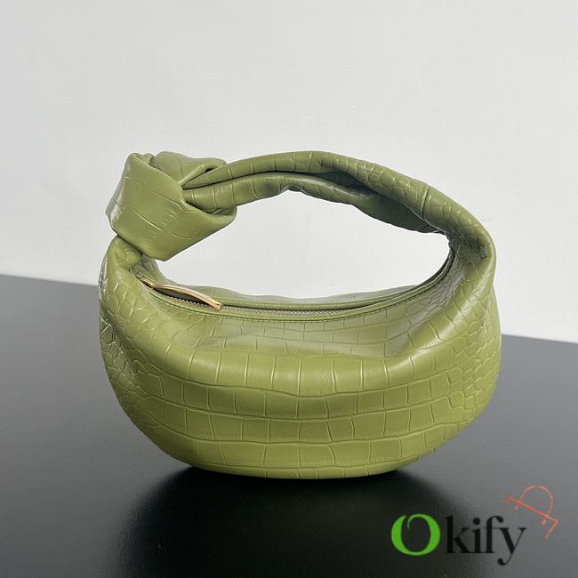 Okify Bottega Veneta Jodie Crocodile Bag In Matcha Green 28x23x8cm  - 1