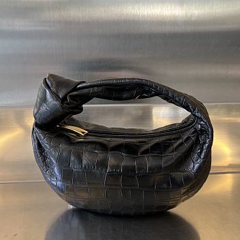 Okify Bottega Veneta Jodie Crocodile Bag In Black 28x23x8cm 