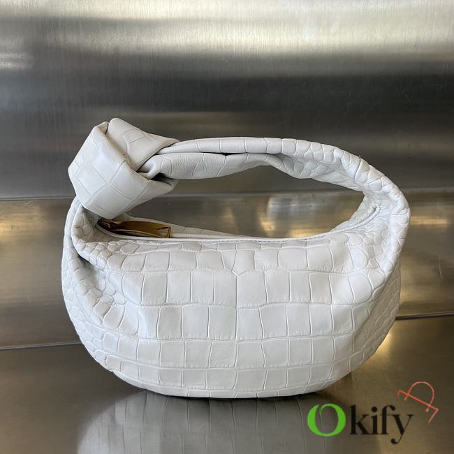 Okify Bottega Veneta Jodie Crocodile Bag In White 28x23x8cm  - 1