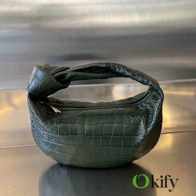 Okify Bottega Veneta Jodie Crocodile Bag In Dark Green 28x23x8cm  - 1