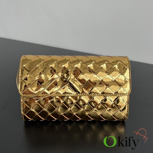 Okify Bottega Veneta Andiamo Wallet In Gold 19x11.5x3cm - 1