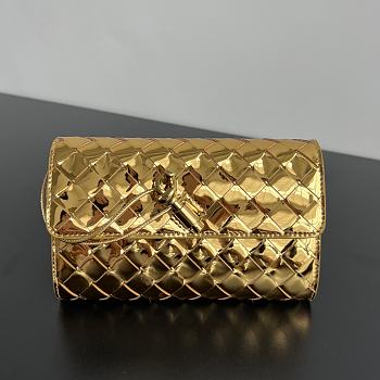 Okify Bottega Veneta Andiamo Wallet In Gold 19x11.5x3cm