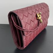 Okify Bottega Veneta Andiamo Wallet In Red 19x11.5x3cm - 5