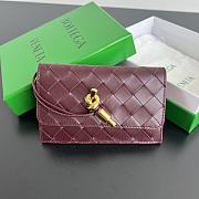 Okify Bottega Veneta Andiamo Zippered Card Case In Red 14x8.5x2cm  - 1