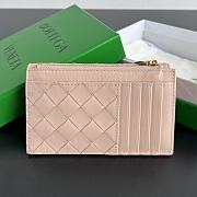 Okify Bottega Veneta Zippered Card Case In Lotus Pink 14x8.5x2cm  - 3