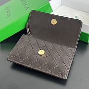 Okify Bottega Veneta Zippered Card Case In Dark Brown 14x8.5x2cm  - 3