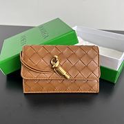 Okify Bottega Veneta Zippered Card Case In Caramel Brown 14x8.5x2cm  - 1