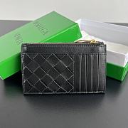 Okify Bottega Veneta Zippered Card Case In Black 14x8.5x2cm  - 4