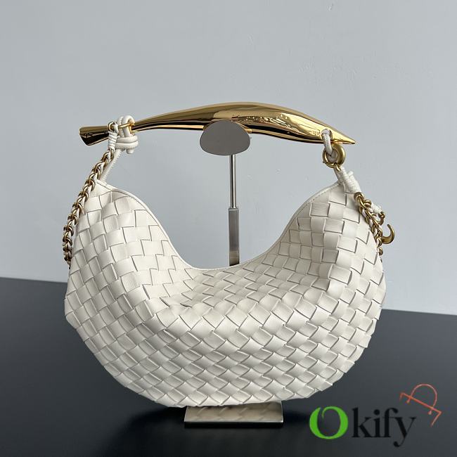 Okify Bottega Veneta Sardine Chain Bag In White 33x20x4cm - 1