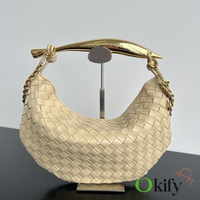 Okify Bottega Veneta Sardine Chain Bag In Cream 33x20x4cm - 1