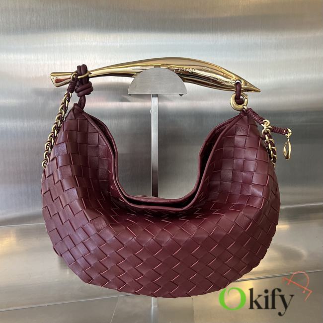 Okify Bottega Veneta Sardine Chain Bag In Red 33x20x4cm - 1