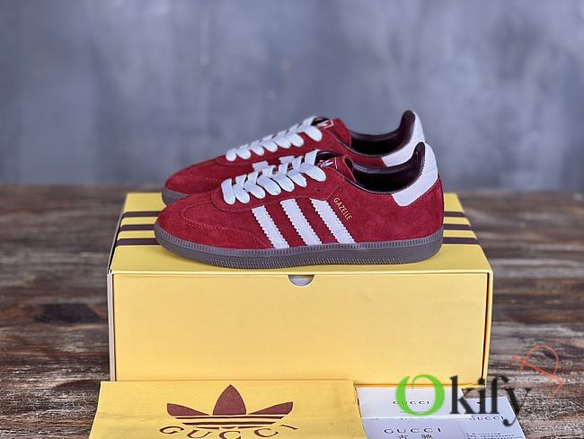 Okify Gucci x Adidas Gazelle Red Sneakers EU35-40  - 1