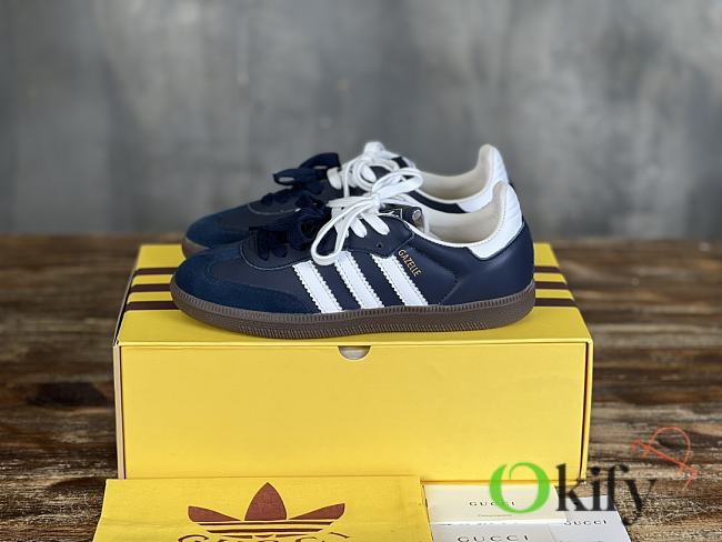 Okify Gucci x Adidas Gazelle Navy Blue Sneakers EU35-40  - 1